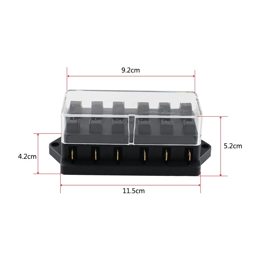 12V-24V Car 6 Way Circuit Standard Blade Fuse Box Holder