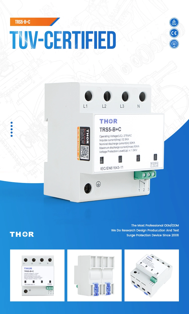 Lightning Protection T1 12.5ka 50ka Surge Protection Device for Surge Protector/ SPD